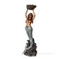 Beautiful life size garden bronze mermaid water fountain